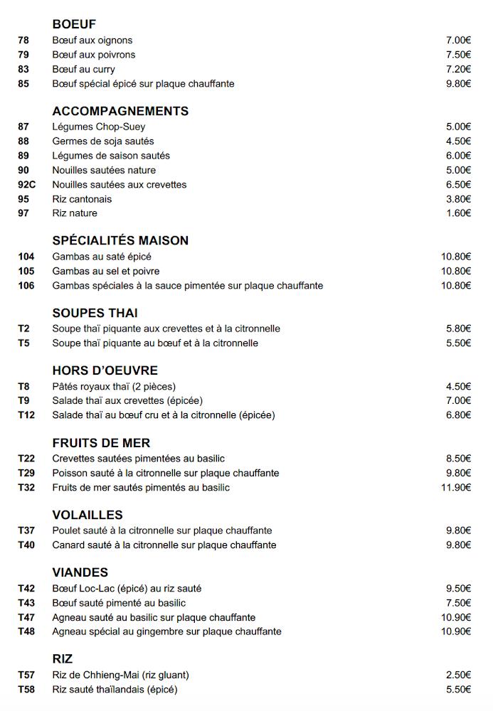 Chez Huang des Pyrénées - Menu Image 1